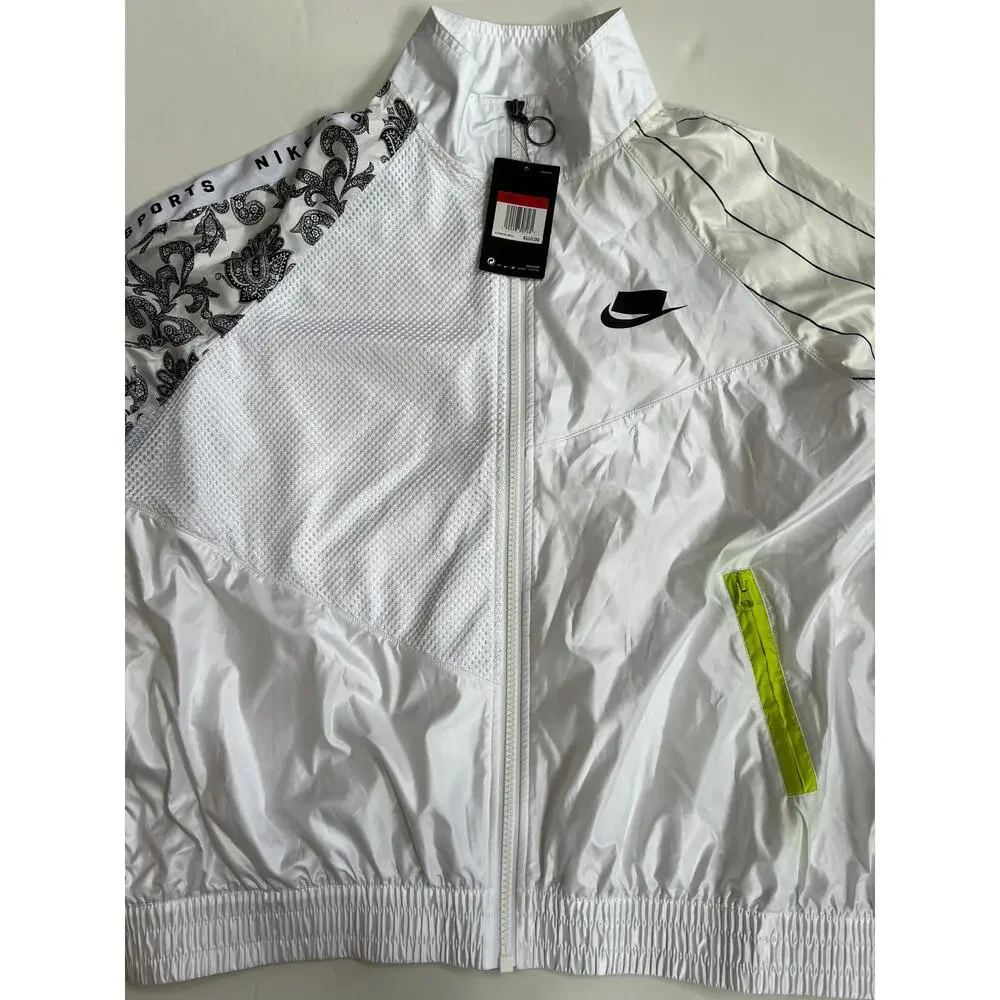 Nike Womens Sportswear NSW Woven Track Jacket White Active AR3025 100 Size L NWT